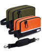 2 Pack Small Tool Bags Zipper Pouch for Organizing, with Adjustable Shoulder Strap & Carabiner, Utility Small Tool Pouch with Multi Pocket Compartments and Label Area (12" & 10") - color: Orange/Green