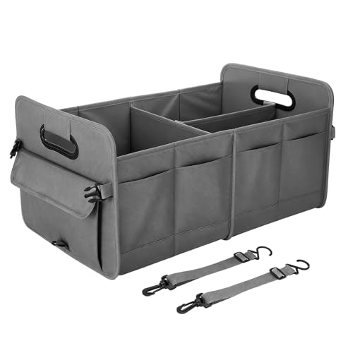 titiyiof Trunk Organizer SUV, Car Organizers and Storage, NOT-FLIMSY ANTI-SLIDE 70L Spacious Collapsible Sturdy Trunk Organizer for Grocery/Car Accessories/Women Men's Gift, Gray - color: Grey, size: Large (70L)
