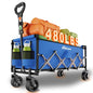 Extra Long Collapsible Wagon Cart, 480LBS Heavy Duty Utility Wagons with All-Terrain Wheels, Foldable Grocery Carts for Gardening, Shopping, Beach, Camping, Royal Blue - color: Royal Blue