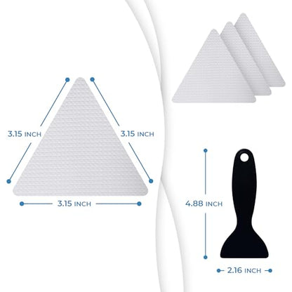 Anti Slip Shower Stickers 24 PCS, Invisible Non-Slip Shower Strips for Adults, Premium Adhesive Bath Tub Stickers (Clear) - color: Clear, size: Triangle