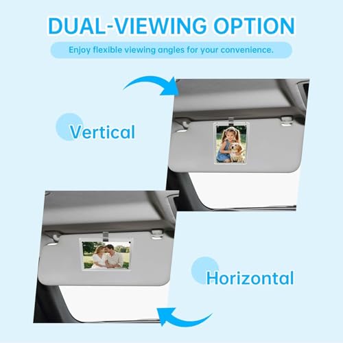 2 Pack Magnetic Car Visor Photo Holder – Personalized Acrylic Clip for Family, Pets, Travel Pictures – Easy Snap-On Car Accessory for Sun Visor (2 Pack, 3.5''x4.4'') - style: 2 Pack 3.5x4.4in