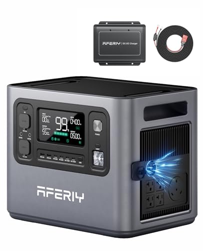 AFERIY P280 Portable Power Station 2800W (Peak 5600W) with DC600 580W Alternator Charger,2048Wh LiFePO4 Battery,Dual Solar Input,6x Fast Charging On the Go,Camping,and RVs(Shipped Separately) - color: 2800W Power Station-G