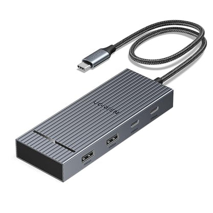 UGREEN 7-in-1 Docking Station Dual Monitor, USB C Hub Dual 4K@60Hz HDMI Display, 10Gbps USB-A/C Data Ports, 100W PD, Aluminum Revodok Pro Laptop Docking Station for HP, Thinkpad, Dell and More Laptop