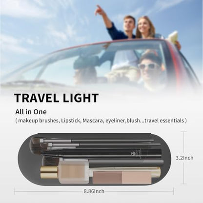 AGIKET Silicone Makeup Brush Holder Travel Cosmetic Bag：Soft Portable Cosmetic Face Brushes Holder with Upgrade Anti-Fall Out Magnetic Closure, Large Travel Makeup Brush Case - Grey - color: Grey, style: Brush Holder