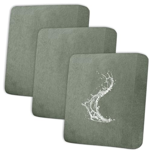 Waterproof Couch Cushion Covers - Stretch Washable Slipcover with Elastic Non-Slip Design, Furniture Protector for Pets,Kids (3 Cushion Sofa, Green) - color: Green, size: 3 Cushion Sofa