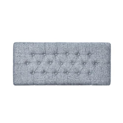 HomePop Ainsley 40" Storage Ottoman Bench - Blue Gray Woven Fabric - color: Blue Gray Woven Fabric