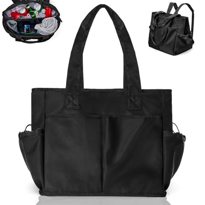 Odoland Soft Cooler Bag – Leakproof Insulated, Collapsible for Beach, Camping - color: Black