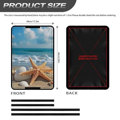 Beach Starfish RV Blackout Window Cover Universal for Camper Foldable RV Door Window Shade Cover 16x25 Rectangular Trailer Window Cover RV Blackout Window Cover UV Protection - color: Beach Starfish