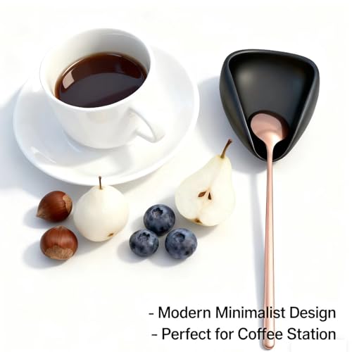 Ceramic Coffee Bean Dosing Cup + Sprayer Gift Set, Spoon Rest, Mini Coffee Spoon Holder for Tea Spoons Stirrers, Coffee Station Decor, Espresso Coffee Bar Accessories & Essentials(Not Include Spoon)