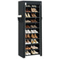 CASAMAYA Shoe Rack with Covers, 10 Tiers Tall Shoe Rack Organizer, Large Capacity Shoe Shelf Storage, Hold 20 Pairs of Shoes, Vertical Shoe Storage Organizer for Closet, Entryway, Black, SRT102B01 - size: 17.7"W - 10 Tier