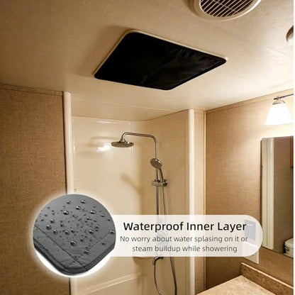 RV Roof Vent Blackout Shade - 16x16 Inch Skylight Window Insulator - UV Rays Protection Camper Trailer Fan Sun Cover - size: 16"x16"