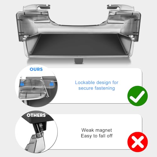 Under Screen Storage Organizer for 2026 New Model Y Juniper,[Retractable & Tool-Free] Under Screen Storage Box with Behind Screen Tissue Holder Compatible with Tesla 2025-2026 Model Y Juniper - size: 2025-2026 Model Y Juniper & 2024-2025 Model 3