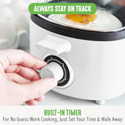 GreenLife 3-in-1 Breakfast Maker Station, Healthy Ceramic Nonstick Dual Griddles for Eggs Meat Sausage Bacon Pancakes and Breakfast Sandwiches, 2 Slice Toast Drawer, Easy-to-use Timer, White - color: White