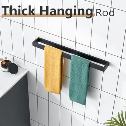 KOKOSIRI Towel Bar Matte Black Bath Towel Holder 20-Inch Kitchen Rack Stainless Steel for Bathroom Hardware Wall Mounted, 1 Pack B4008BK-L20 - color: Matte Black, size: 20-Inch