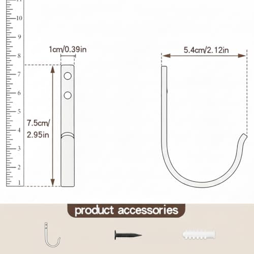 4 Pack Wall Hooks，Metal Hooks Hold up to 22 LB，Hooks Wall Mount for Hanging Towel/Coat/Bag/Keys/Cups，Ideal for Bathroom，Outdoor，Closet，Kitchen, Garage, Black - color: Black