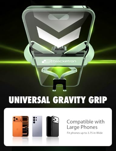 Bracketron AutoGrip Dash & Window Mount- Phone Mount for Car with One-Handed Operation, Universal Cell Phone Holder Car for Dashboard, and Window Fits Phones Up to 3.75"