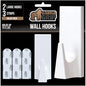 GORILLA GRIP Heavy Duty Reusable Wall Hooks for Hanging, Easy Install Stick on Removable Adhesive Hook, No Nail Damage, Multisurface Use for Christmas Decorations, 2 Pack and 3 Strips, Plastic - size: 2 Pack (3 Strips)