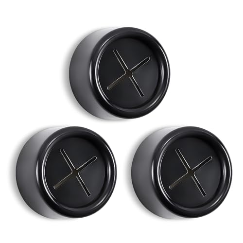 Philbinden 3 Pieces Kitchen Towel Hooks Round Adhesive Dish Towel Hook Premium Chrome Finish & Easy Installation Wall Mount Hand Towel Hook Ideal as Bathroom, Shower or Outdoor Towel Holders (Black) - color: Black