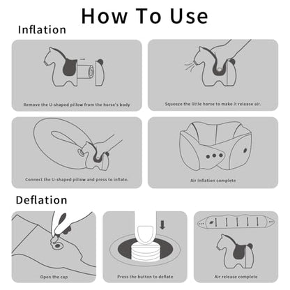 Inflatable Travel Neck Pillow with Adjustable Neck & Chin Support, 2-in-1 Built-in Pump and Storage Bag – Lightweight, Ideal for Airplane, Train, Car, Travel, Office, Home(Pink) - color: Pink