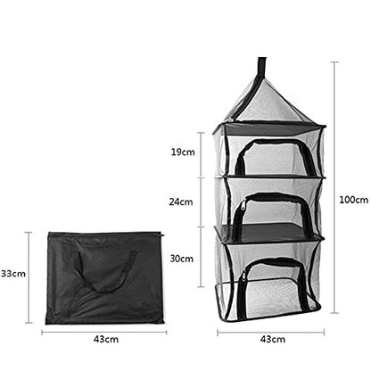 Desy & Feeci Camping Dry Net-4 Layer Outdoor Hanging Foldable Drying Rack, Camping Organizer Mesh Dryer Storage for Home Picnic BBQ Tableware/Dishes/Food/Vegetables/Fruit/Clothing (Black-Rectangle) - style: Black-Rectangle