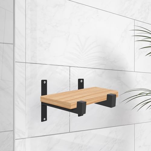 Housoutil L-Shaped Metal Shelf Bracket Triangle Support Right Angle Wall Hanging Hardware for Home Storage and Van Shelving Mounting, 8-Inch Load Bearing Fixed Mounting Set