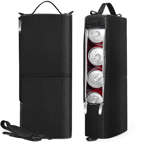 Golf Cooler Bag Golf Cooler Sleeve - Holds 6 Beer Cans or 2 Wine Bottles Cold Golf Accessories Gifts for Men Dad Husband, Insulated Beer Cooler for Golfing, Beach Days, Picnic - color: 6 Cans Black