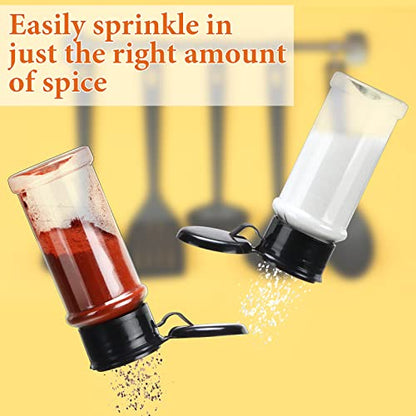 Amyhill 100 Pcs Plastic Spice Bottles Spice Jars Seasoning Jars Shaker Plastic Jars 3.3 Oz/ 100ml Seasoning Shaker with Shaker Lids(Black Lid) - color: Black Lid