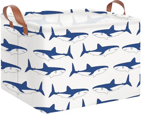 NTAOHAMPER Rectangular Storage Basket,Collapsible Gift Basket with Handles,Kids Toys/Books Box,Room Decor(Shark) - color: Shark
