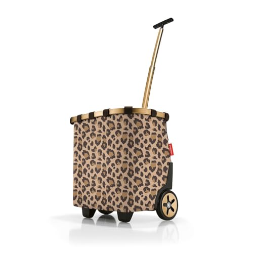 reisenthel carrycruiser Frame Leo Macchiato - Portable Shopping Trolley with Sturdy Aluminum Frame, Shoulder Strap and Removable mesh Inner Bag -Water-Repellent - color: Leo Macchiato