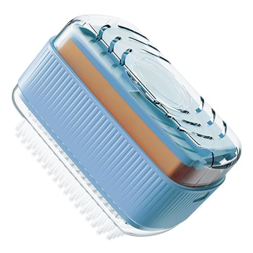 Multifunctional Laundry Soap Box for Soap Holder,Portable Scrubbing Soap Dispenser Roller Soap Cleaning Storage Foaming Box for Home Bathroom Kitchen,Laundry Cleaning Brush Soap Box (Blue) - color: Blue