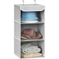 Simple Houseware 3-Shelf Hanging Closet Organizer, Fabric Storage Shelves with 57L Capacity, Gray - color: Grey