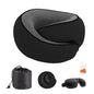 Cloud Sleep Travel Pillow｜360° Adjustable Neck Pillow for Airplane & Office｜NASA Memory Foam｜Free Eye Mask & Earplugs (Black) - color: Black