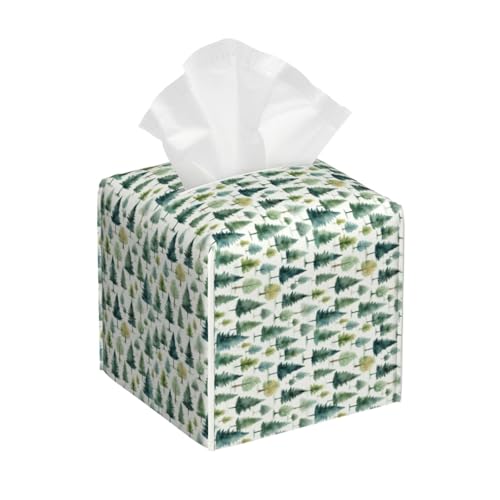 Watercolor Forest Trees Tissue Box Cover Square Tissues Boxes Decorative Facial Paper Organizer for Friends, Home Nightstands Bathroom Table Decor - color: Color_5
