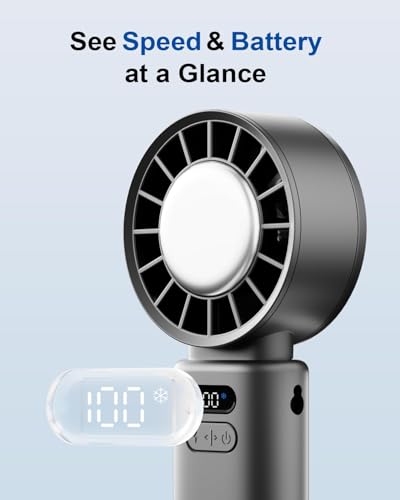 Portable Handheld Turbo Fan with Ice Cooling Plate, 100 Speeds, 5000mAh 19H Runtime, 120° Foldable Rechargeable Mini Personal Fan, 3-in-1 Handheld Desk Neck Fan for Hiking, Camping, Travel, Outdoor - size: 5000mAh Cooling Fan