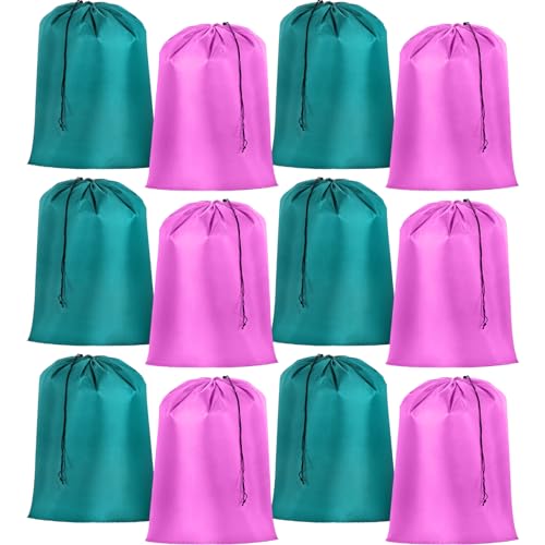 Woanger 12 Pack 28 x 45 Inch Extra Large Laundry Bags Bulk Washable Travel Laundry Bag with Drawstring Closure Large Dirty Clothes Organizer for College Dorm Home Hotel Camping(Cute Colors) - color: Cute Colors