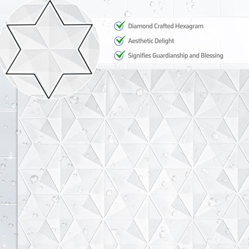 Non Slip Bathtub Mat for Bath Tub Shower - Natural Rubber Mat with 241 Suction Cups - Soft Bathroom Safety Mat - Unique Diamond Pattern - Fatigue Relief - Machine Washable - 16 × 28 Inch - color: White, size: 28" x 16" (Rectangular)