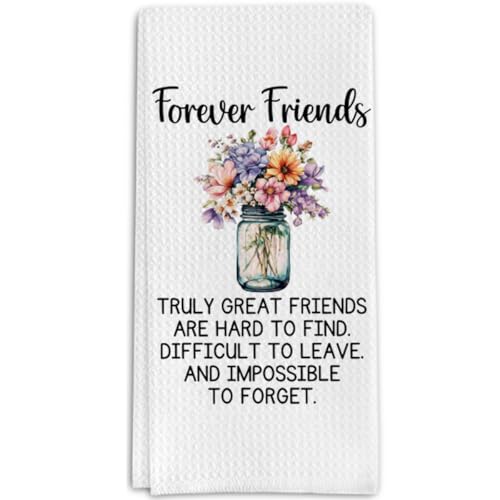 Forever Friends Gifts Kitchen Towels for BFF Besties, Friendship Gifts Decorative Towels for Bar Kitchen Bathroom - color: Friends