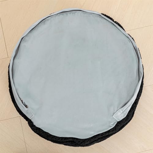 Asuprui Round Pouf Ottoman Stuffed Pouf Foot Stool Floor Chair for Living Room Bedroom Filled Boho Foam Ottoman Foot Rest for Couch 20 Diameter x 12 Height Black Pouf with Filler - color: Black Pouf With Filler