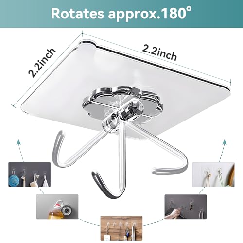 28 Pack Sticky Hooks for Hanging Heavy Duty, Wall Hooks Adhesive, Clear self Adhesive Hooks for Wall, Kitchen, Bathroom, Shower & Ceiling - color: 28 Transparent self Adhesive Hooks