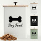 Dog Food Container Airtight 5-7 lb (25 Cup) Capacity - Cute Airtight Dog Food Storage Container with Bamboo Lid & Sturdy Metal Handle - White Metal Kibble Storage Bin for Dogs up to 50 lbs - Pet Jar - color: White