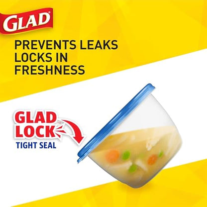 Glad GladWare To Go Snack Food Storage Containers with Lids, Medium Rectangle BPA Free Plastic with Built-In Dressing Cup for Salads and Snacks, Microwave Dishwasher Safe, 24 Oz, 4 Count - 2 Pack - size: 24 oz - 8 Count, style: Rectangle