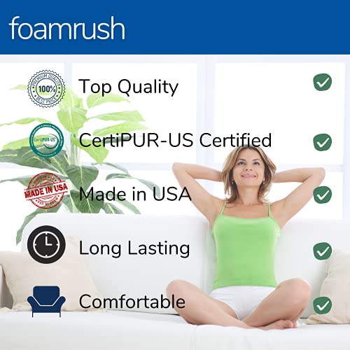 FoamRush 3" x 26" x 30" High Density Upholstery Foam Cushion (Seat Replacement, Upholstery Sheet, Foam Rubber Padding, Bench Seat Cushion Replacement) Made in USA - color: High Density, size: 3" x 26" x 30"