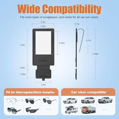 New 2 in 1 Sunglass & Photo Holder for Car, Strong Magnetic Leather Sunglasses Holder, Car Visor Picture Holder Clip, 2026 Upgraded No Fall No Slide Car Visor Accessories - size: 2 PCS