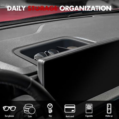 Mabett Dashboard Storage Organizer for Ford Maverick 2025 2026 Anti-Slip Dash Panel Tray with Dedicated Sunglasses Compartment Behind Screen Maverick Accessories(Not 2022-2024 model)