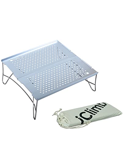 iClimb Mini Solo Folding Table Ultralight Compact for Backpacking Camping Hiking Beach Picnic (Silver, Mini) - color: Silver, size: Mini
