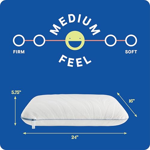 Sealy Dreamlife Queen Size Memory Foam Cooling Pillow with Surface Guard Technology, Removable Machine-Washable Cover, 1 Year Limited Warranty, White - size: Standard, style: 1 pack