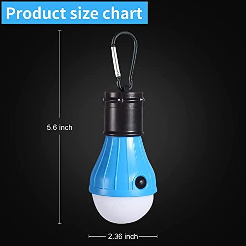 LED Camping Tent Lantern, Portable Outdoor Waterproof Emergency Light Bulb, Battery Powered with Clip Hook, Super Bright, for Hiking, Party，Camping, Fishing, Power Failure (4 Packs, Black ) - color: 4pcs black