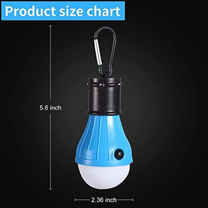 LED Camping Tent Lantern, Portable Outdoor Waterproof Emergency Light Bulb, Battery Powered with Clip Hook, Super Bright, for Hiking, Party，Camping, Fishing, Power Failure (4 Packs, Black ) - color: 4pcs black
