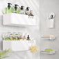 LUXEAR Shower Caddy 5 Pack Suction Cup Shower Organizer for Bathroom Storage Home &Kitchen,No Drilling Removable Plastic Shelf Organizer with Soap Dish&Toothbrush Holder Easy Install - size: 5 pack
