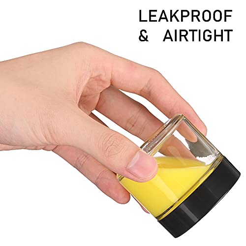 Small Glass Jars with Lids, 3 pack 2 oz Bumobum Clear Jars with Black Lids, Blank Labels & Inner Liners, 60 ml Empty Round Cosmetic Containers for Sample, Powder, Cream, Lotion, Spice